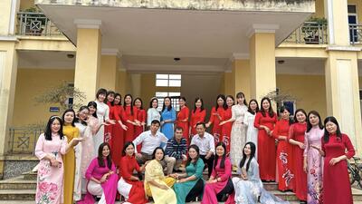 Công đoàn Trường Tiểu học An Viên hưởng ứng tuần lễ áo dài Việt Nam chào mừng 114 năm Ngày Quốc tế Phụ nữ 8/3.